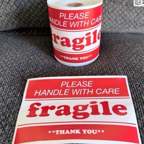 Fragile Other - NEW Big 6" X 4" Red Fragile Handle With Care Stickers. (300)